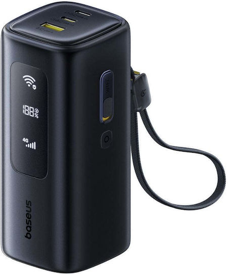 Baseus EnerGeek GX11 MiFi Power Bank 20000mAh 67W With USB-A Output Port And 2 USB-C Power Delivery Output Ports Black