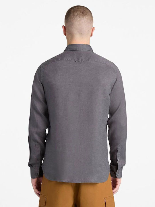 Long Sleeve Linen Shirt Blackened Pearl