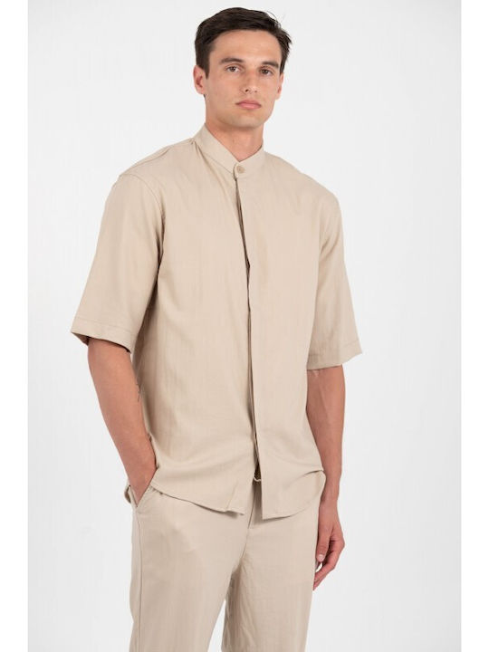 Μακρυμάνικo Overshirt Beige
