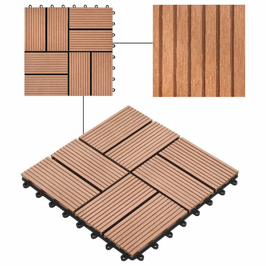 vidaXL Material for Garden Flooring from WPC 30x30cm 11 Pieces