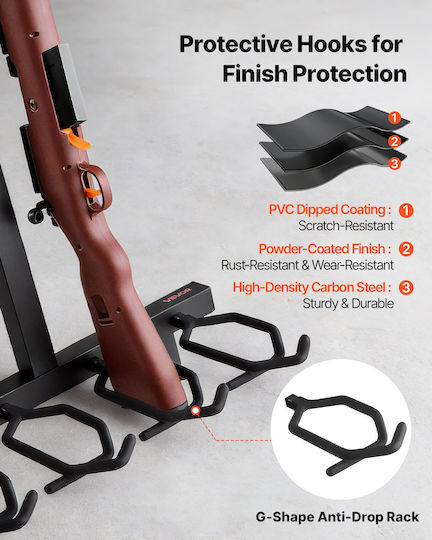 Vevor Heavy Duty Portable Folding Steel Gun Rack Carbines Firearms Free Standing Indoor Outdoor Display Gun Storage Holds Up To 7 Pistols 4 Carbines Or Shooting Hunting Guns