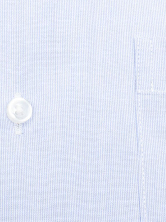 Long Sleeve Shirt Regular Fit Striped Light Blue
