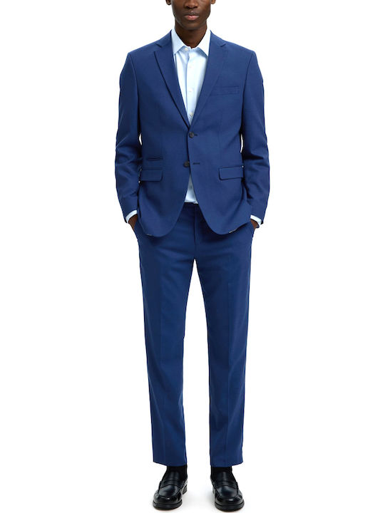 Men’s Suit Jacket With Slim Fit Blue