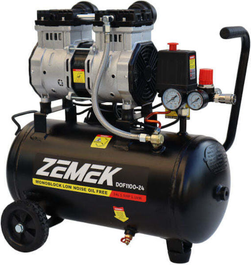 Zemek Einphasig Luftkompressor 82dB mit Leistung 1.5hp und Lufttank 24Es DOF1100-24