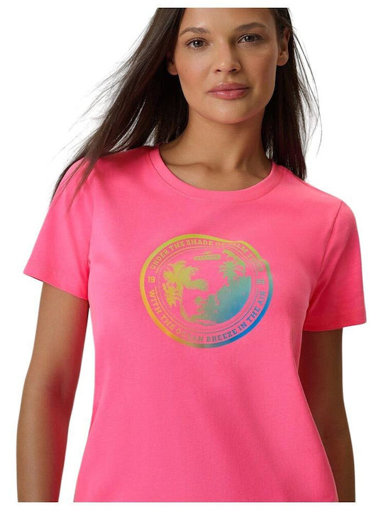 Women's Short Sleeve Blouse Fuchsia