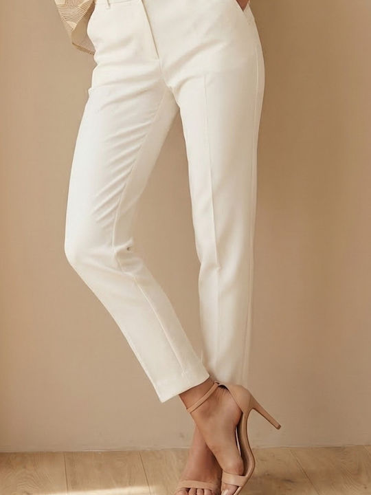 Pantaloni Dama Vanilie Costum în Linie Dreaptă