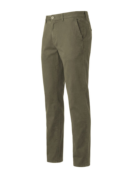 Men's Trousers Chinos Elastic Regular Fit Green