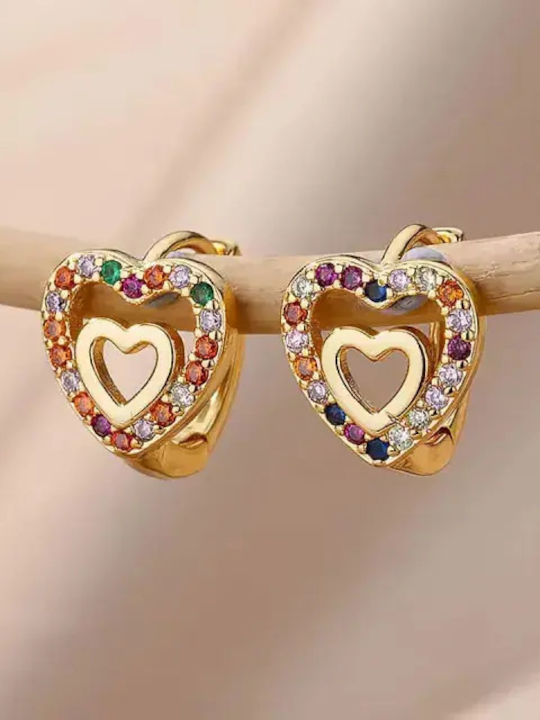 Bode Hypoallergenic Gold Plated Kids Earrings Pendants Heart Made of Steel