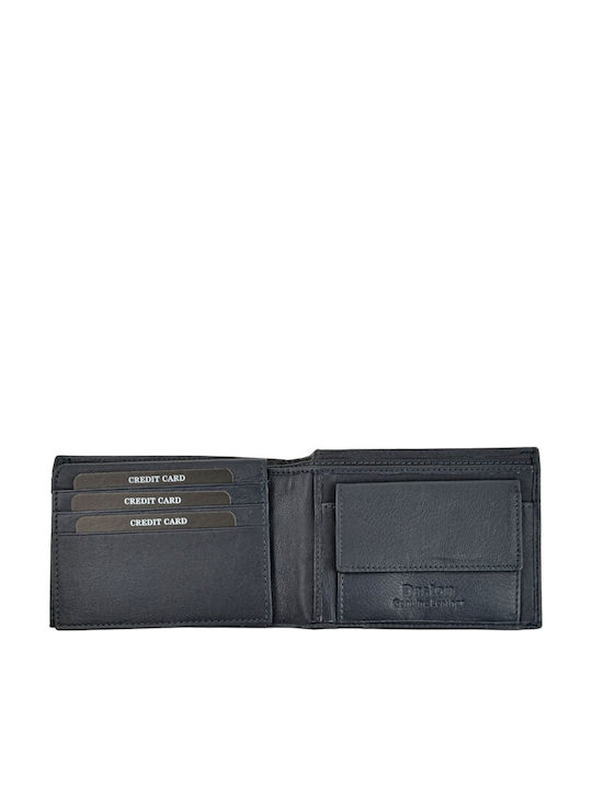 Leather Men's Wallet with RFID Blue