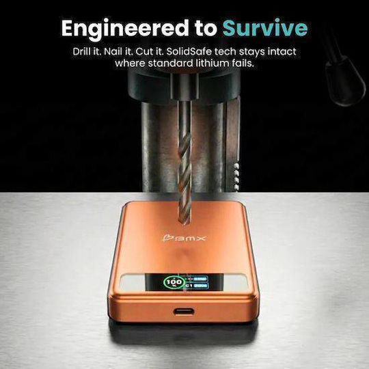 BMX SolidSafe MagSafe Power Bank 5000mAh 15W Power Delivery Πορτοκαλί