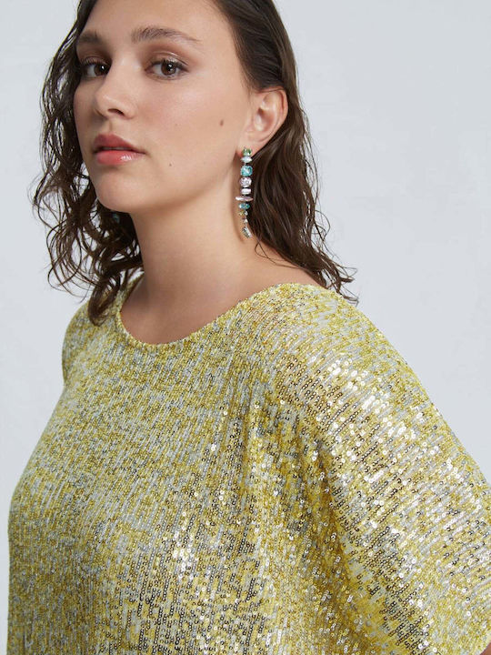 Bluza Damă Mâneci Scurte Galbenă