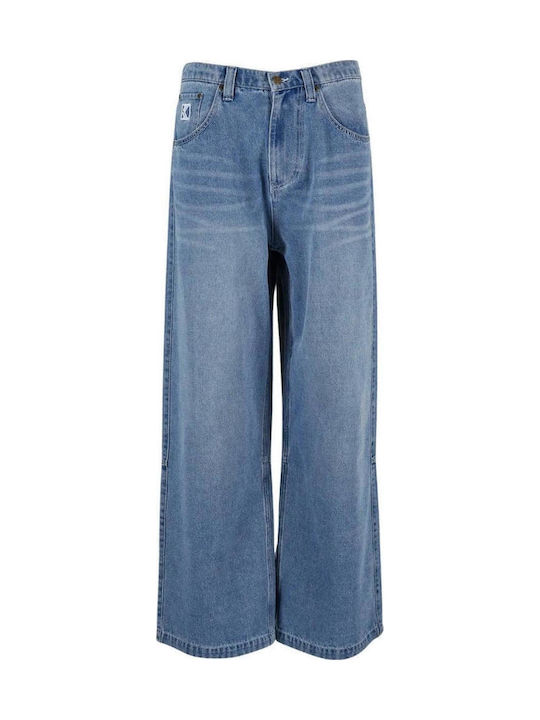 Ανδρικό Παντελόνι Τζιν με Relaxed Baggy Εφαρμογή Medium Blue, Μπλε