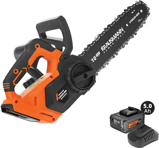 Krausmann Pruning Battery Chainsaw 1x5Ah Brushless 20V 2.3kg with Blade 25cm