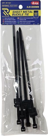Ansin Cable Ties Plastic 200mm x 4.6mm in Black Colour 01116
