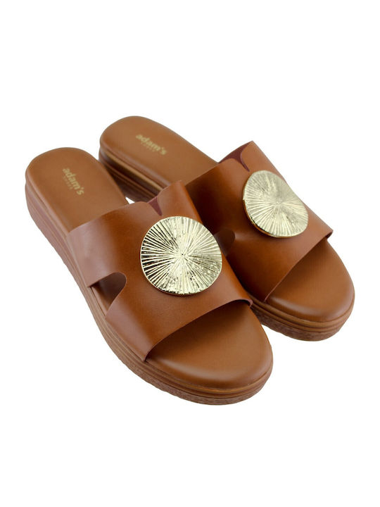 Damen Flache Sandalen Flatforms Tabac Braun