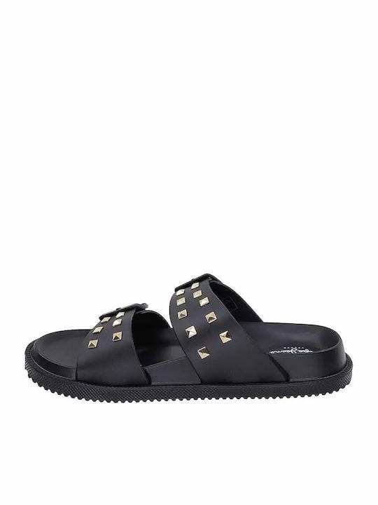 Studs Women's Flat Sandals Black