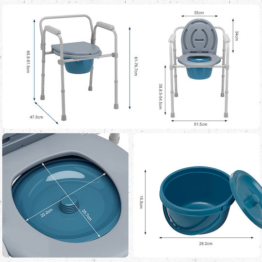 Bakaji Toilet Chair with Backrest 02001904