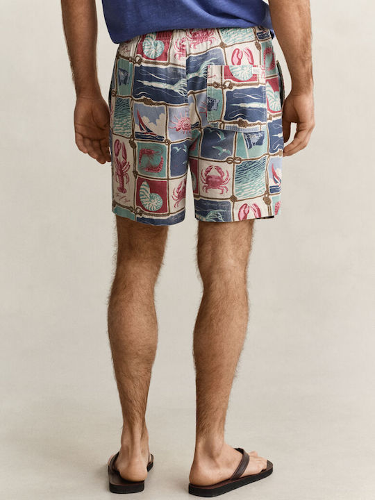Men's Swimwear Bermuda Cream with Patterns