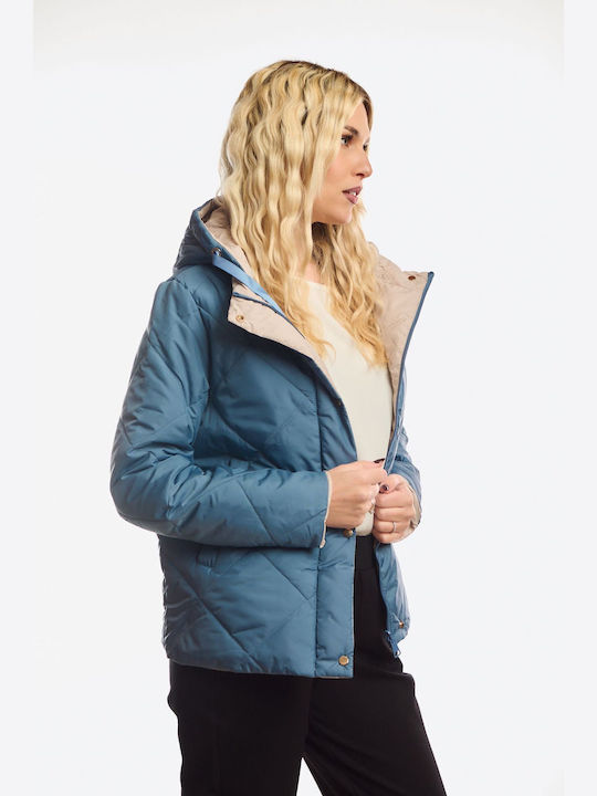 Short Women's Double Sided Jacket for Winter Siel