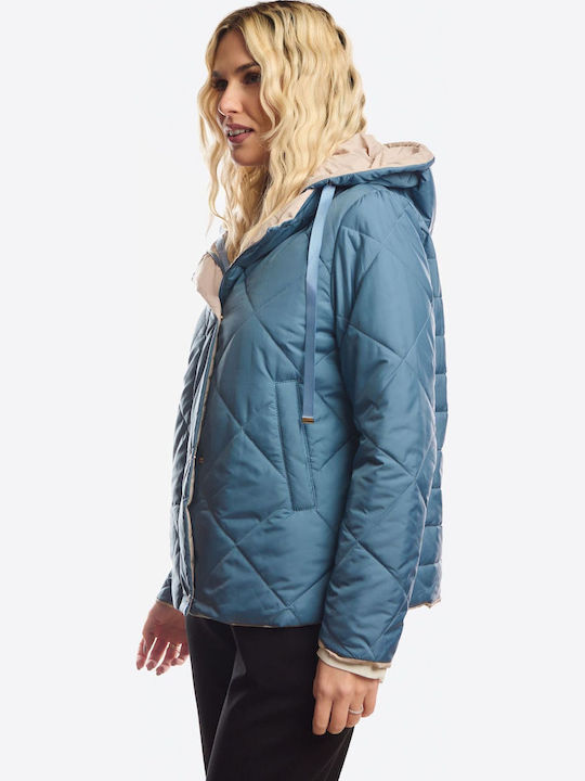 Short Women's Double Sided Jacket for Winter Siel