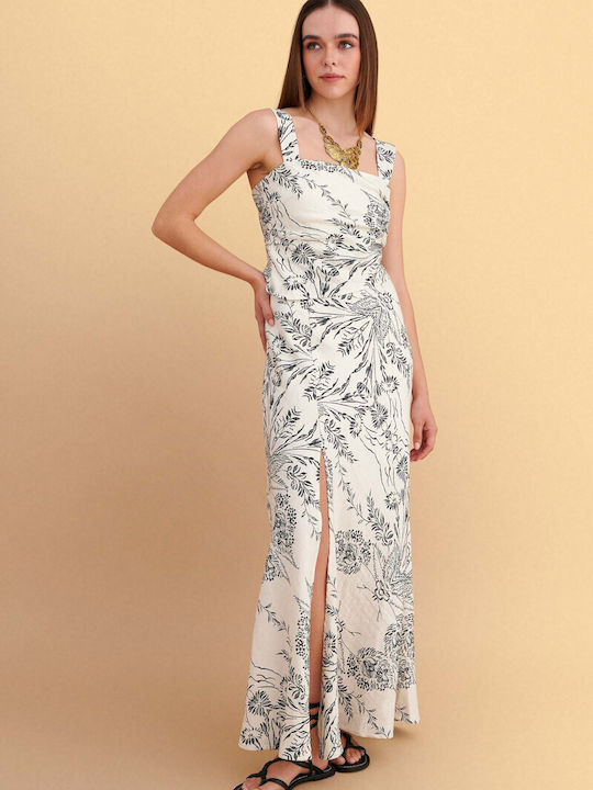 Maxi Dress with Slit Beige