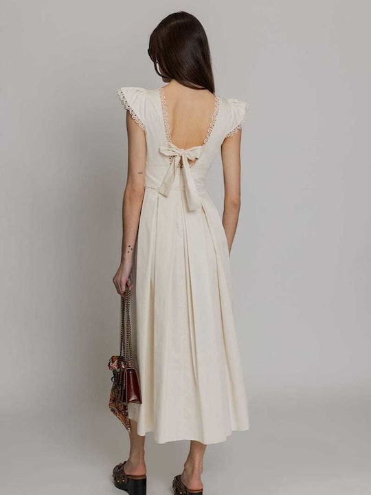 Sommer Midi Damenkleid Beiges