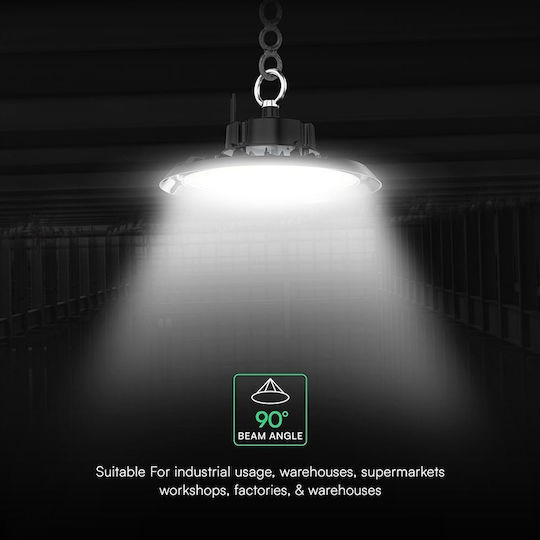 V-TAC Commercial Bell Light 100W Natural White 13500lm with Built-in LED Black Ø32.6xH32.6cm