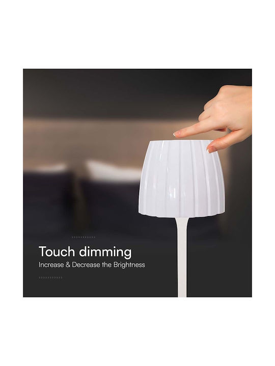 V-TAC Metal Lampă de masă LED cu Abajur Alb și Bază