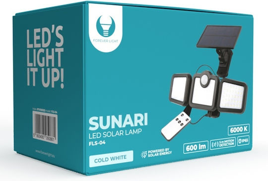Forever Light Ηλιακό Φωτιστικό 10W 800lm Ψυχρό Λευκό 6000K με Αισθητήρα Κίνησης και Τηλεχειριστήριο IP65