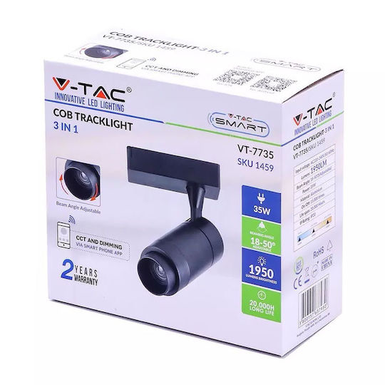 Iluminare Liniară Comercială V-tac Track Light 35w Led Corp Negru 5 Ani Garanție Posibilitate Schimbare Nuanță 3 1 1413