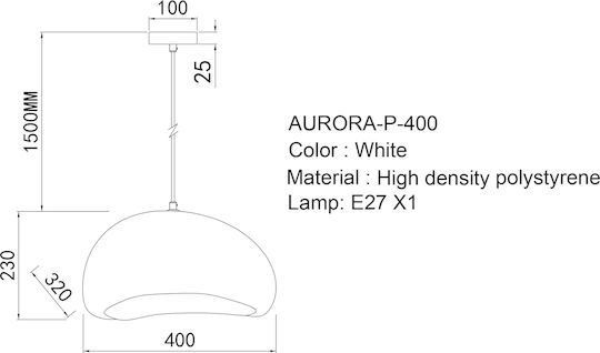 Sun Light Aurora Pendant Light White