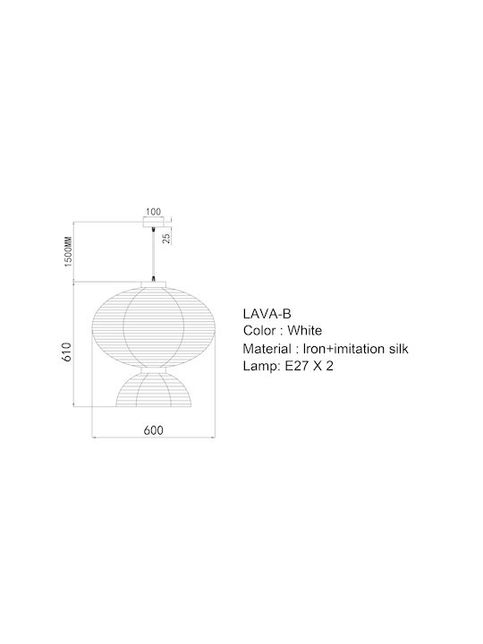 Sun Light Lava Pendant Ceiling Light White