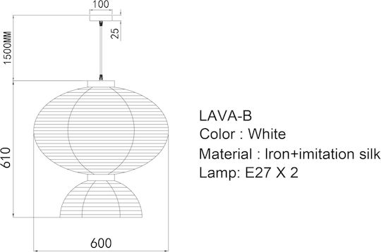 Sun Light Lava Pendant Ceiling Light White