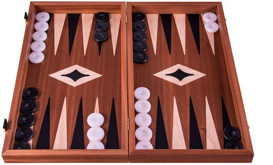 Handcrafted Backgammon Set Mahogany Large 48x52cm By Manopoulos