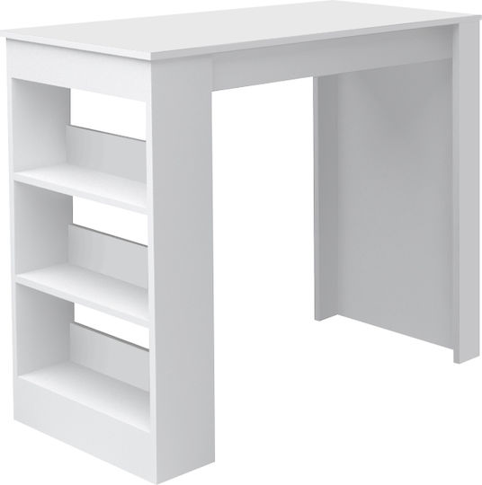 Deep Wooden Bar Table White 120x50x100cm