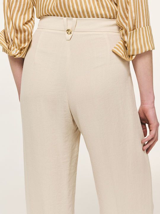 Damen Leinenhose in Gerader Beinlinie Vanilia