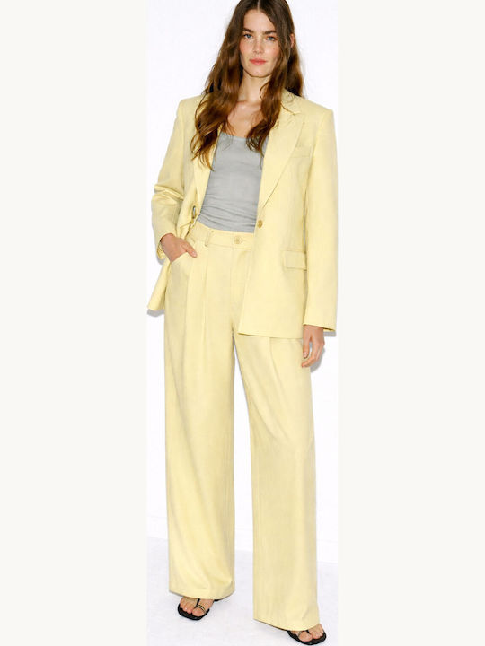 Women's Pantaloons with Rubber Band Pastel Yellow