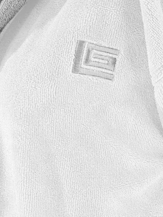 Guy Laroche Monogram Bathrobe Hooded Ice