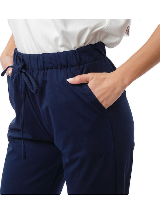 Dunkelblaues Baumwollhose für Damen