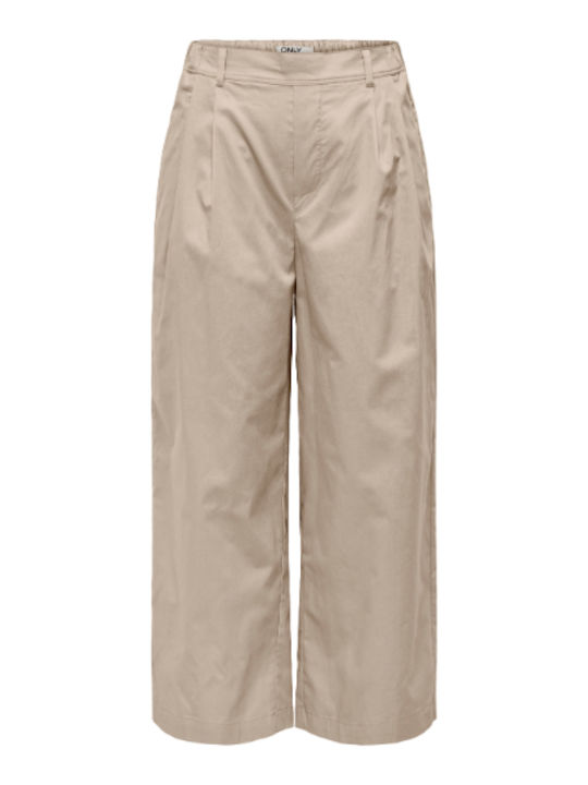Women's Fabric Trousers Beige