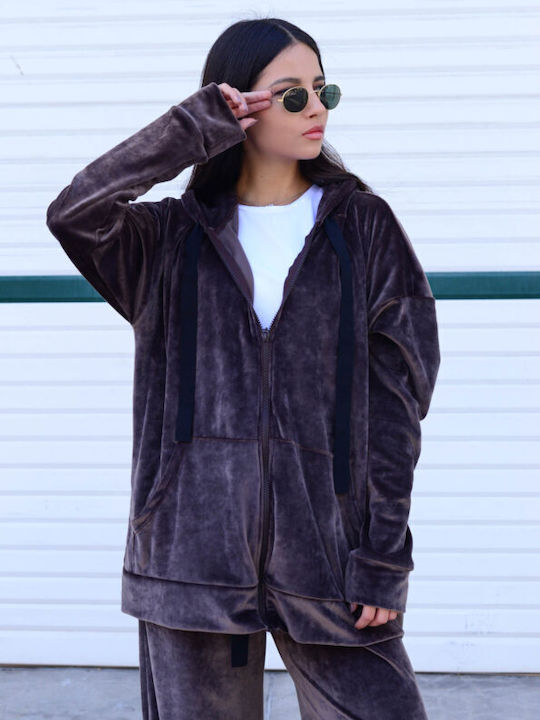 Damen Braun Set mit Hose in Loose Passform