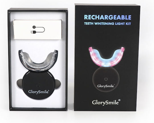 Glorysmile Kit Albire Dinti Fără Peroxid 3x 4ml Gel Lampă Led 16 Usb Reîncărcabilă Portabilă Neagră