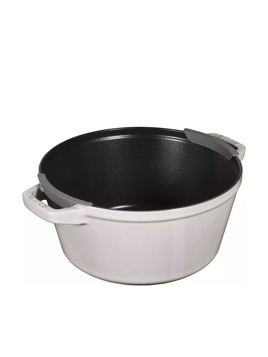 Staub Round Cast Iron Dutch Oven 33x35cm 3 Pieces