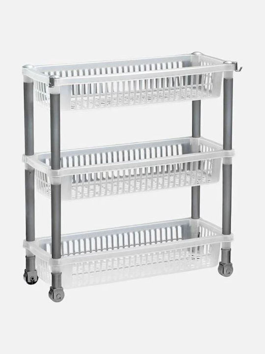 Kitchen Rack Plastic 3 Tiers White 50x20x60.5cm