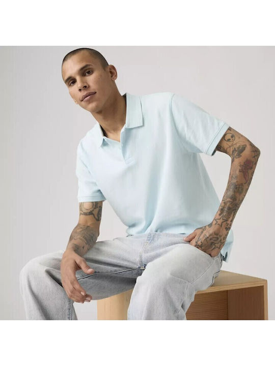 Polo Short Sleeve Blouse Light Blue