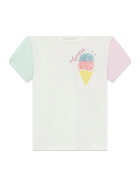 Guess Herrenblusen Kurzarm T-Shirts Weiß