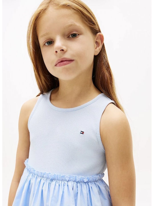 Girls Sleeveless Light Blue Dress