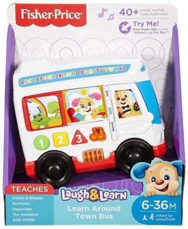 Fisher Price Vehicul Laugh and Learn Bus cu Muzică Lumină și Sunete pentru 6+ Luni