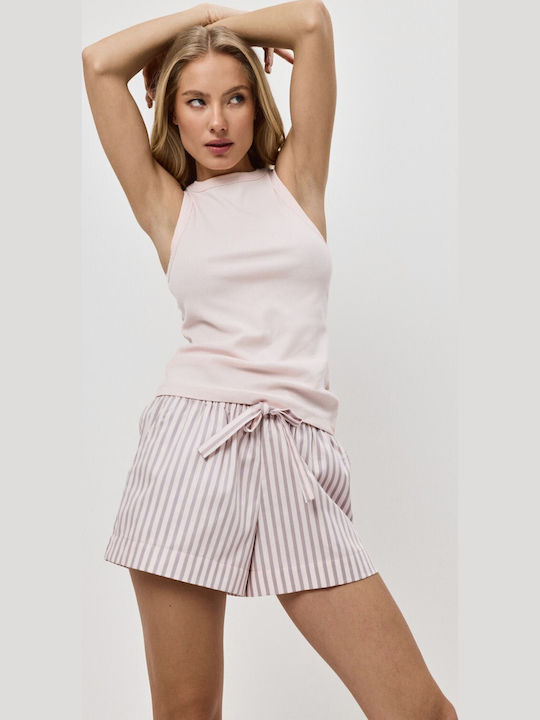 Aruelle Καλοκαιρινό Γυναικείο Σετ Πιτζάμας Pale Pink