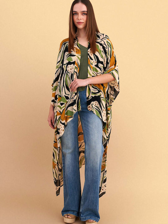 Long Women's Kimono Beige